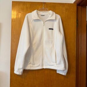 Columbia White Fleece Zip-up Jacket Size M